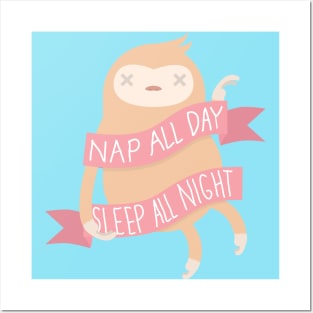 Nap Sloth Posters and Art